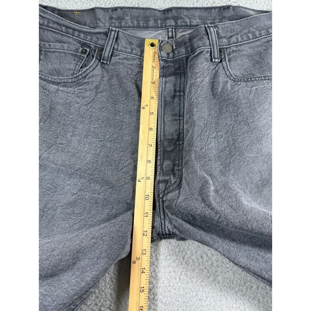 Levis 501 Jeans Straight Leg Gray Denim Button Fly Mens Measures Size 34x31